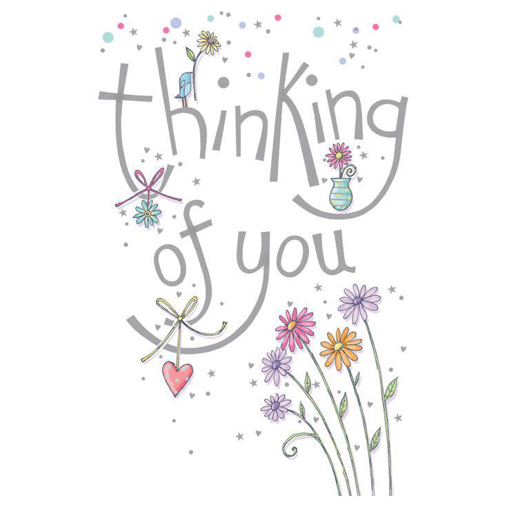 Thinking of You Fun Text Card by Pictura, everyday greeting card with playful "Thinking of You" message and colorful design.